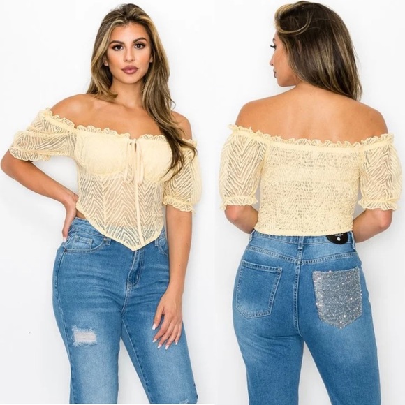 🆕Mesh and puff sleeve romantic top - Picture 3 of 8